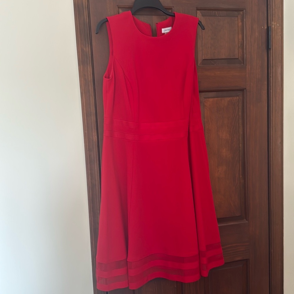 NWT women’s Calvin Klein size 14w red dress. Never worn. Smoke free home.